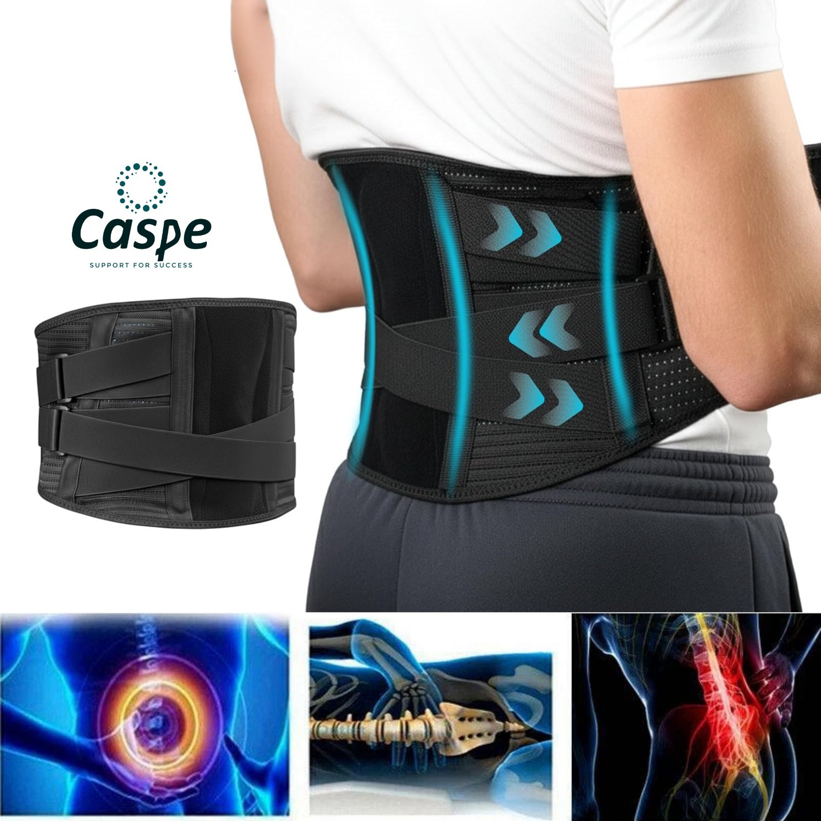 Adjustable Lumbar Waist Support Brace Belt Lower Back Pain Relief for Men Women