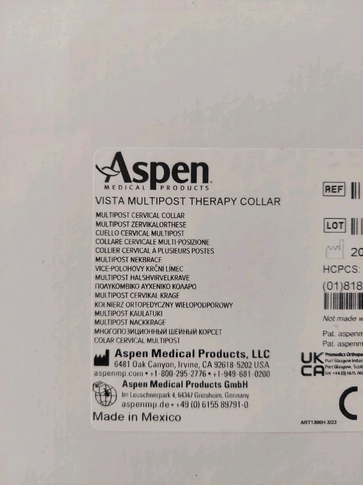Aspen Vista Multi post Therapy Collar 984250 Adjustable New Open Box