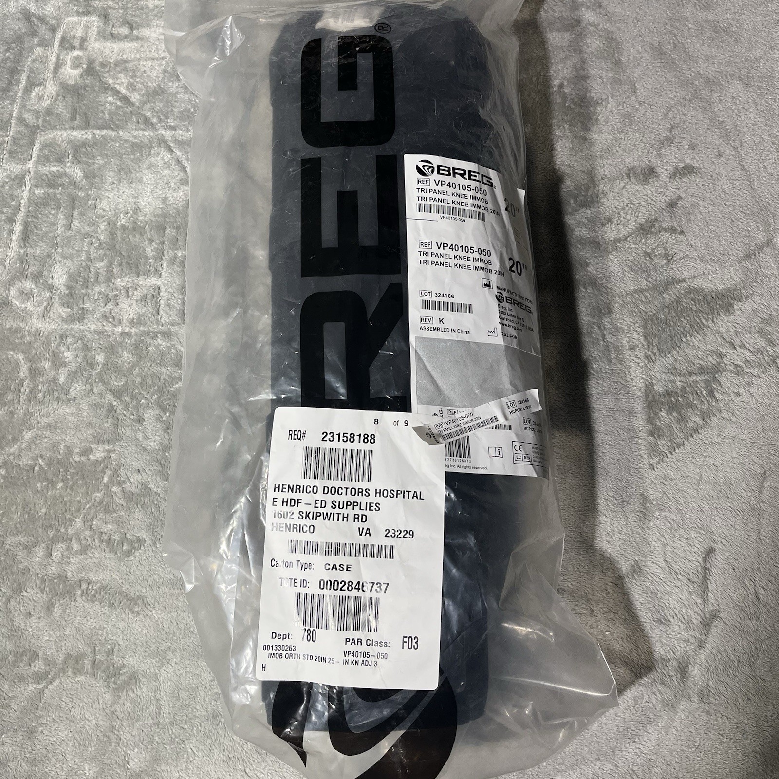 BREG Tri Panel Knee Immobilizer 20” VP40105-050 NEW