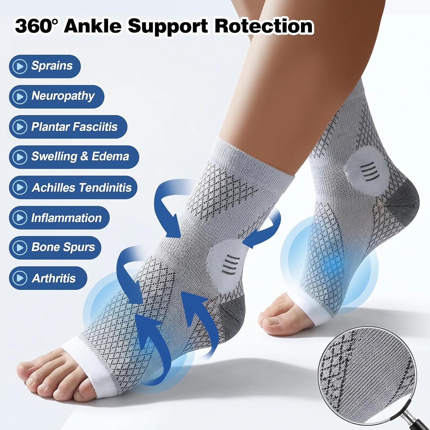 3 Pairs Neuropathy Socks for Women and Men, Toeless Compression Socks | Toele…