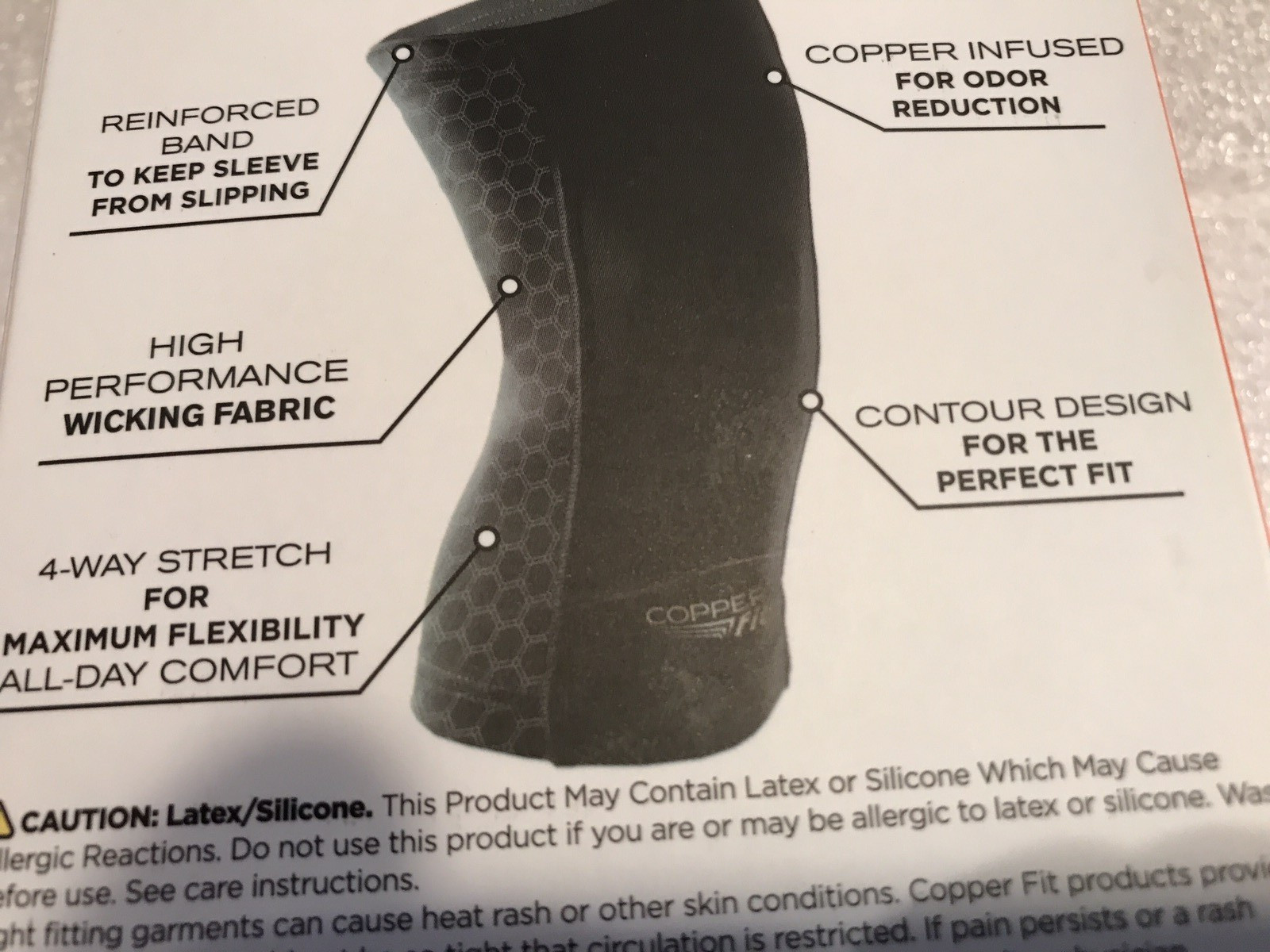 Copper Fit Knee Freedom Compression Sleeve – Large 14”-16” New