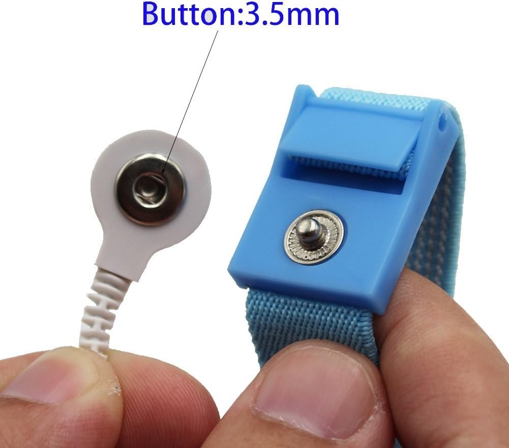 Adjustable Estim Wrist Strap Set: 4 Blue Stim Loops & 4 White Wires Included