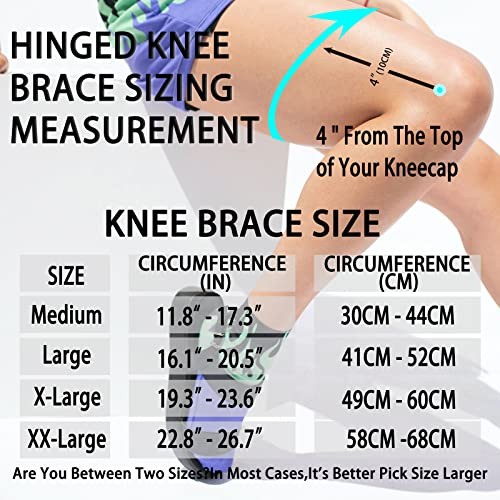 Knee Brace with Removable Dual Side Hinged Stabilizers & Medium (11.8″-17.3″)