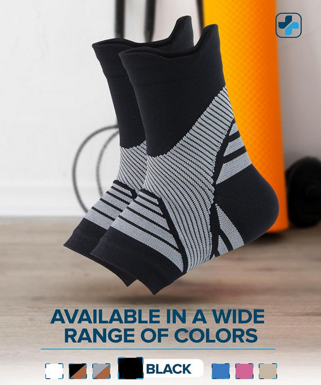 Copper Ankle Sleeve Compression Support Brace Toeless Sock Men Women