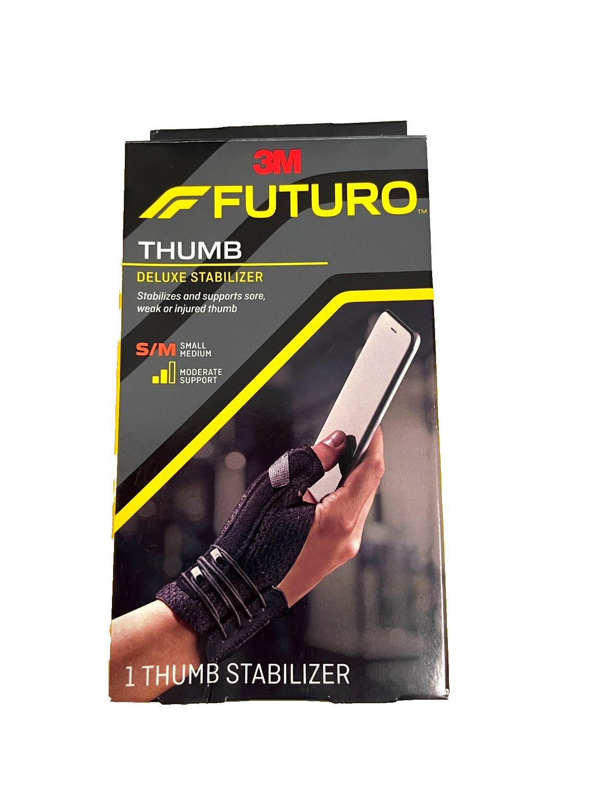 FUTURO Thumb Deluxe Stabilizer (Black) Moderate Support Size S/M Fast Shipping