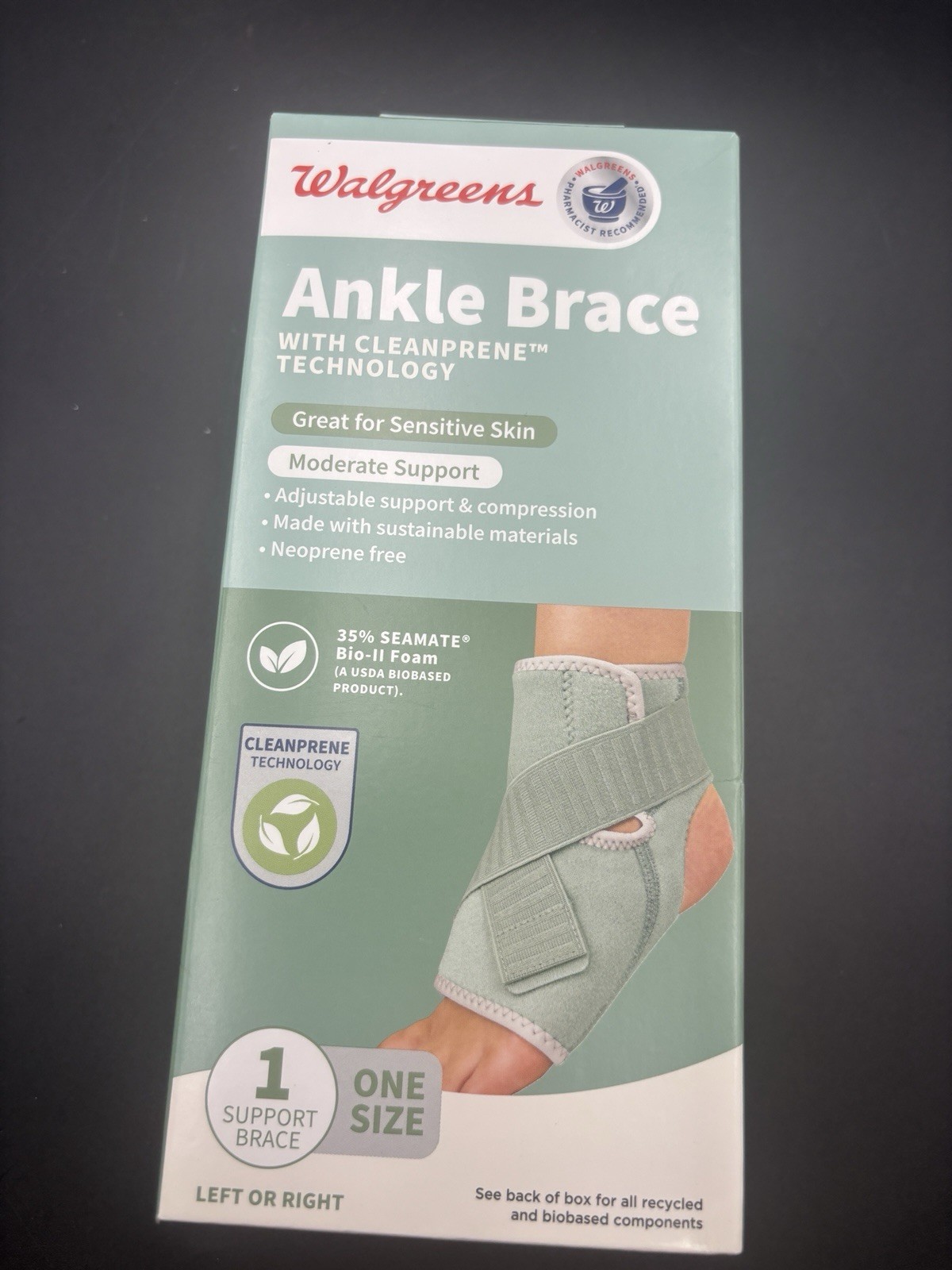 Walgreens Ankle Brace With Cleanprene Technology Great Sensitive Skin One Size