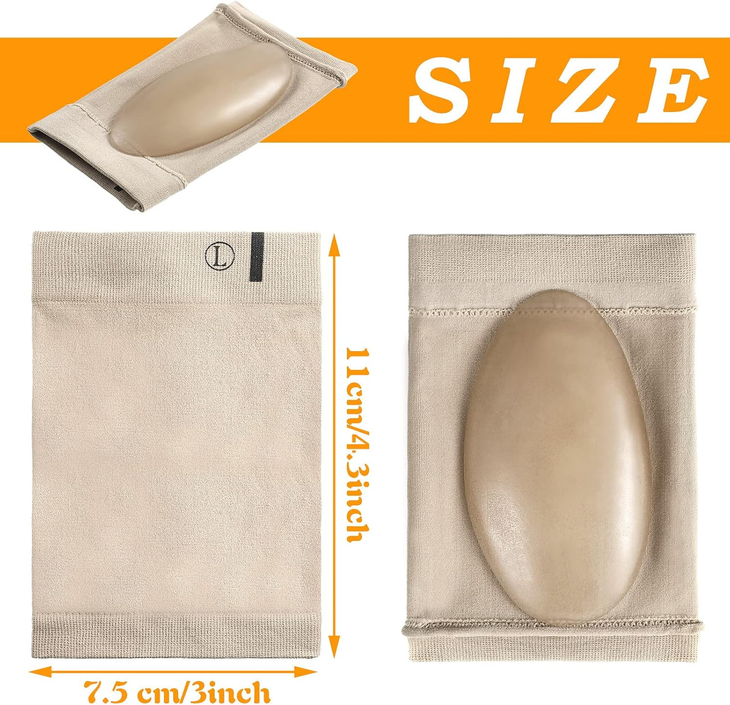 4 Pairs Compression Arch Support Sleeves with Gel Pad inside Metatarsal Compress