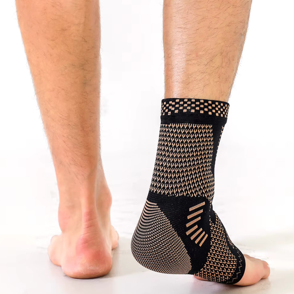 Sport Ankle Support Brace Elastic Compression Copper Fit Compression Ankle Socks