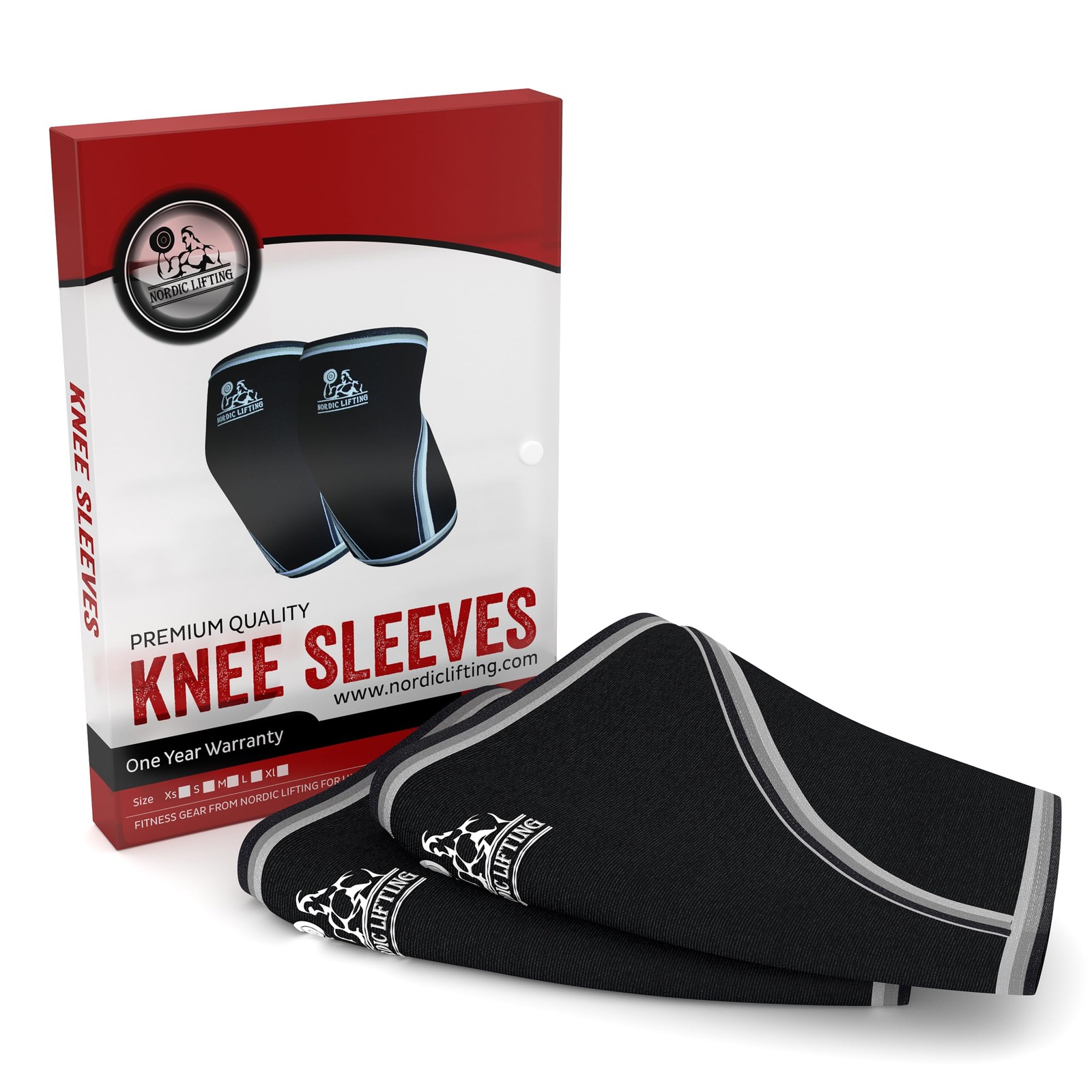 Nordic Lifting 7mm Knee Sleeves, 1 Pair, Weightlifting & Squat Support