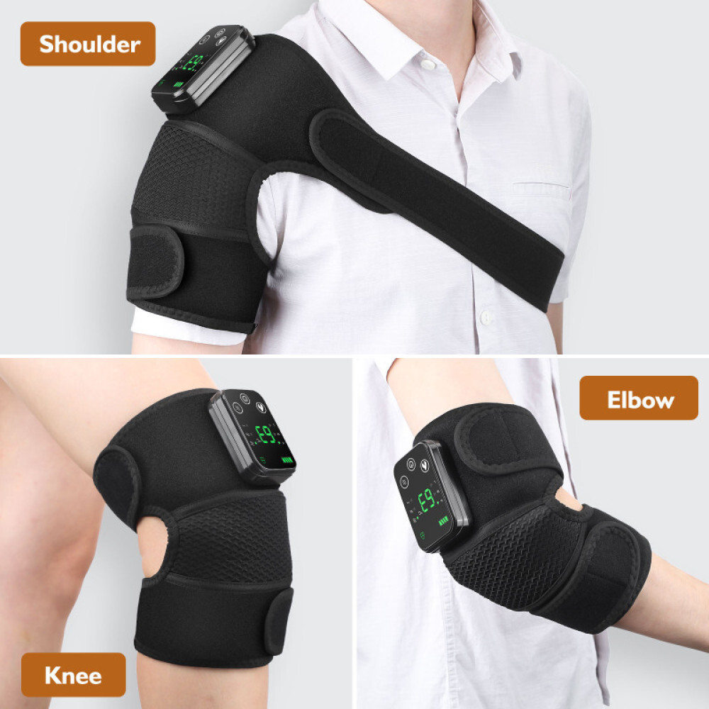 Rechargeable Electric Heating Vibration Knee Joint Brace Leg Therapy Massager