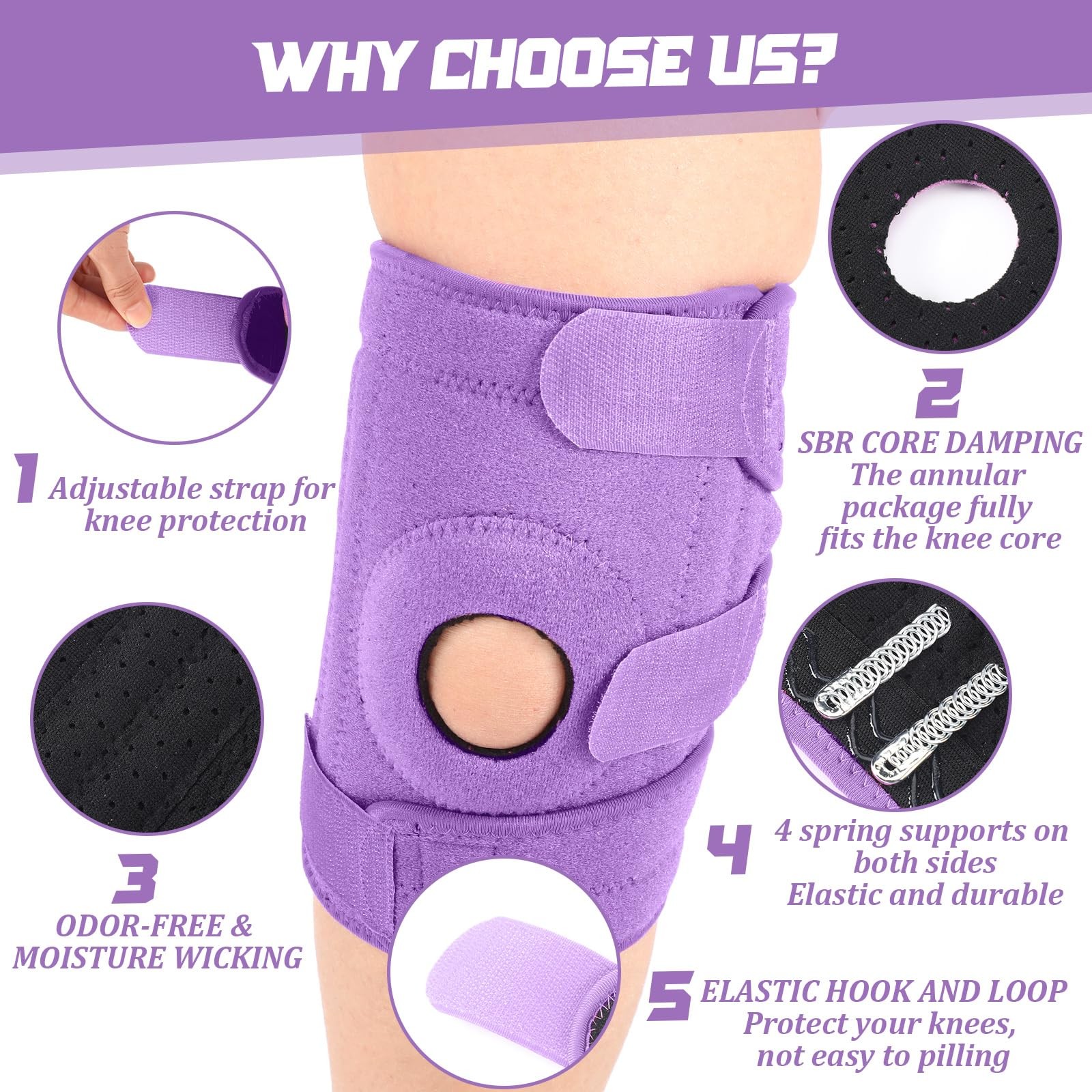 1 Pcs Kids Knee Brace with Side Stabilizers Patella Gel Pads Adjustable Strap…
