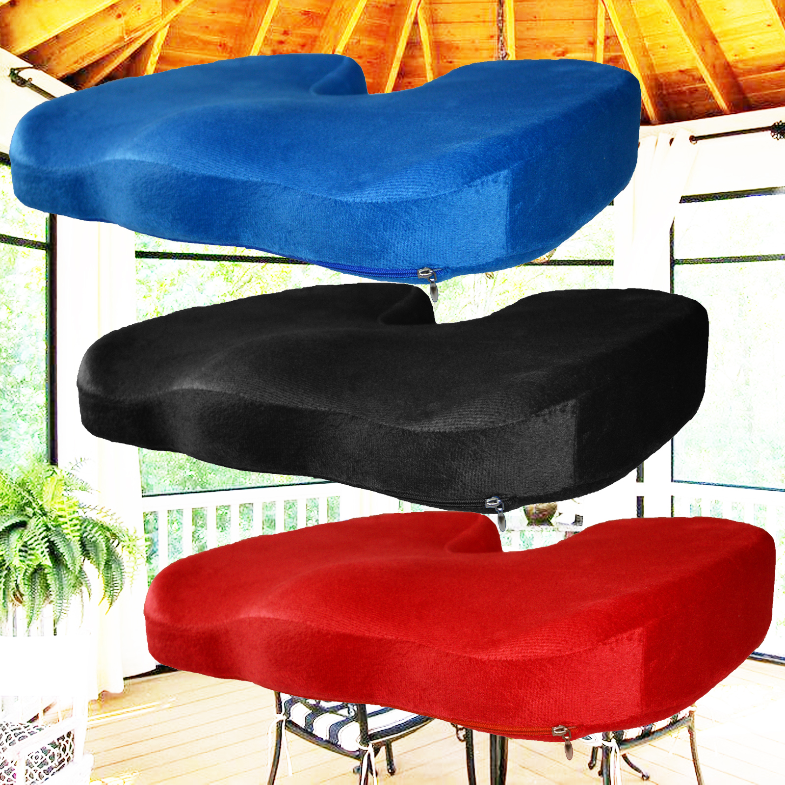 Memory Foam Coccyx Seat Pad Cushion Lumbar Relief Car Chair Wheelchair Comfort