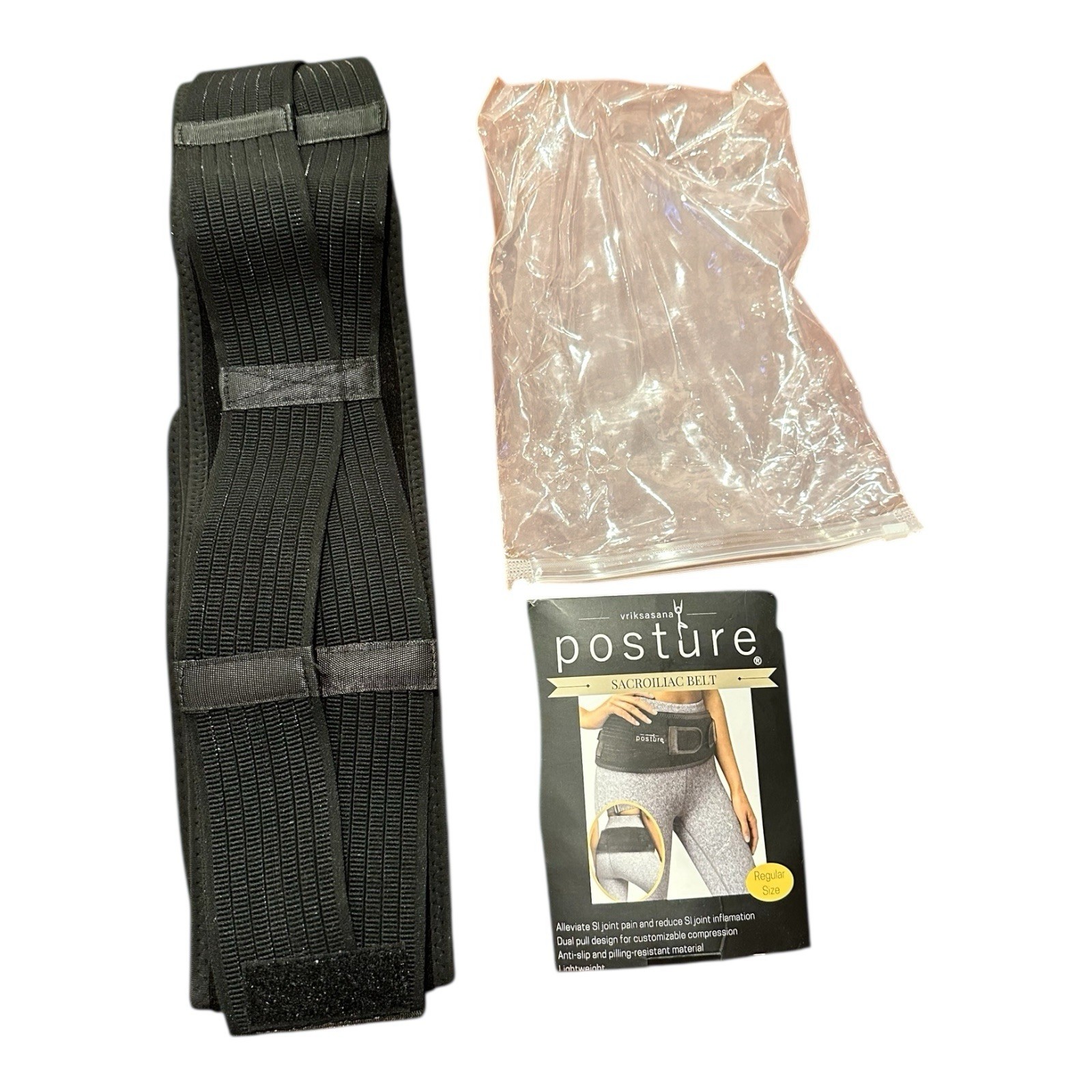 Vriksasana Sacroiliac Hip Belt for Women Regular Size 30-44” Black open box
