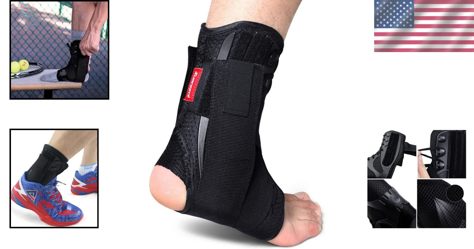 Ankle Stabilizer with Dual Rigid Splints for Enhanced Sports Safety – Large Size