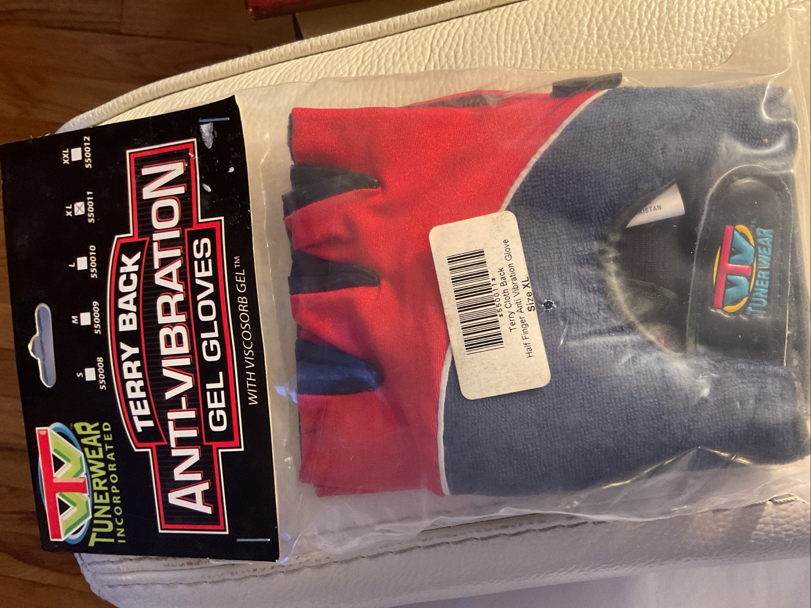 NEW Terry Back Fingerless Anti-Vibration GEL GLOVES Sz XL Leather/AV Gel in Palm