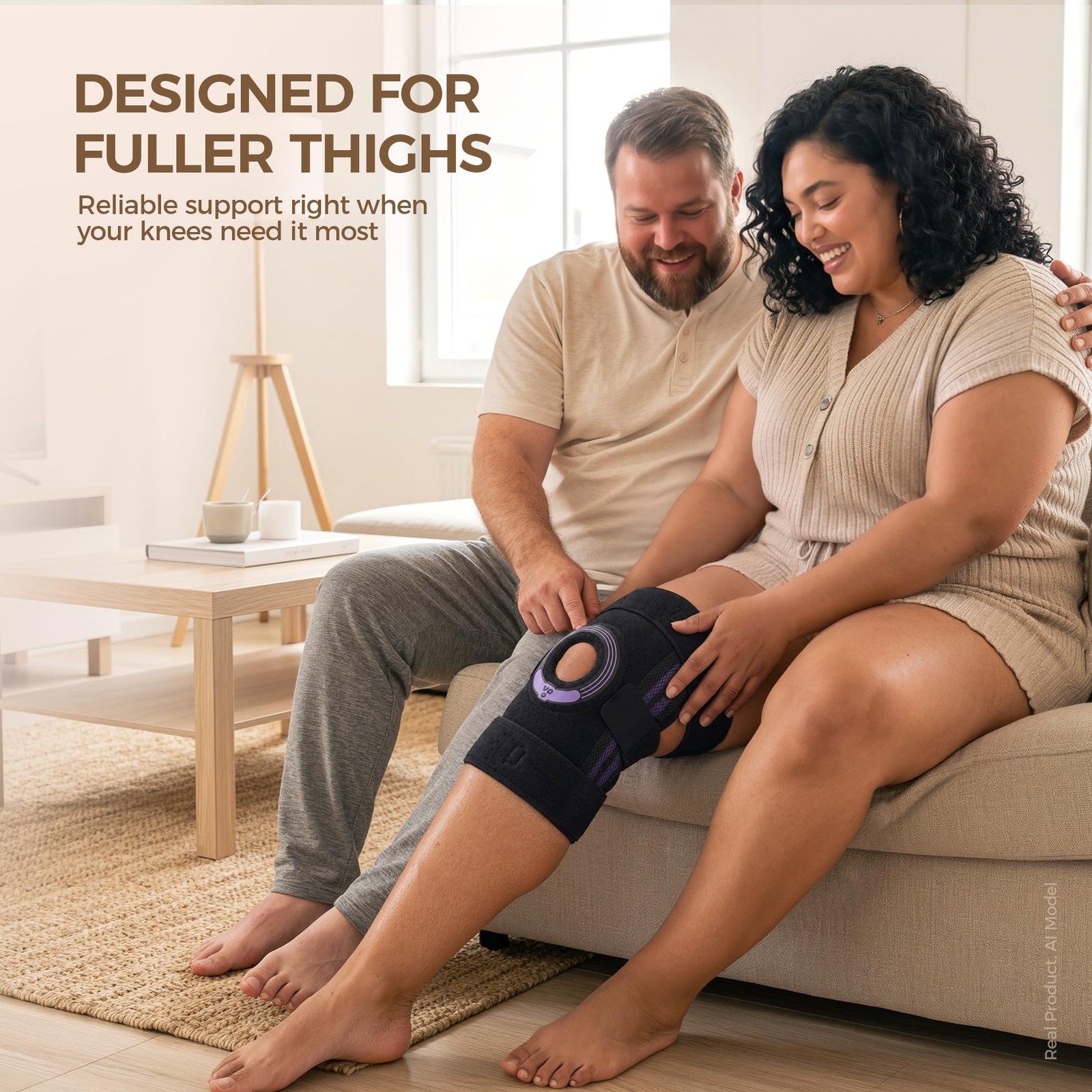 Plus Size Knee Sleeve, 5XL-6XL（35.4″） Adjustable Knee Wrap with Extra Long St…