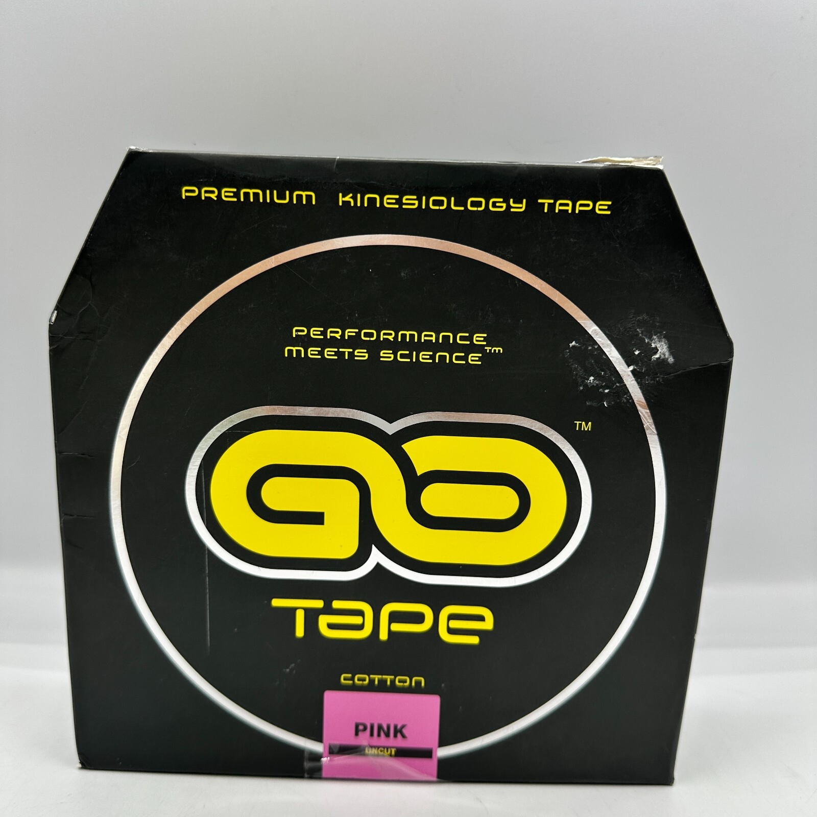 NEW GO TAPE Pink Premium Kinesiology Tape Uncut – 2 in x 125 ft Cotton Open Box