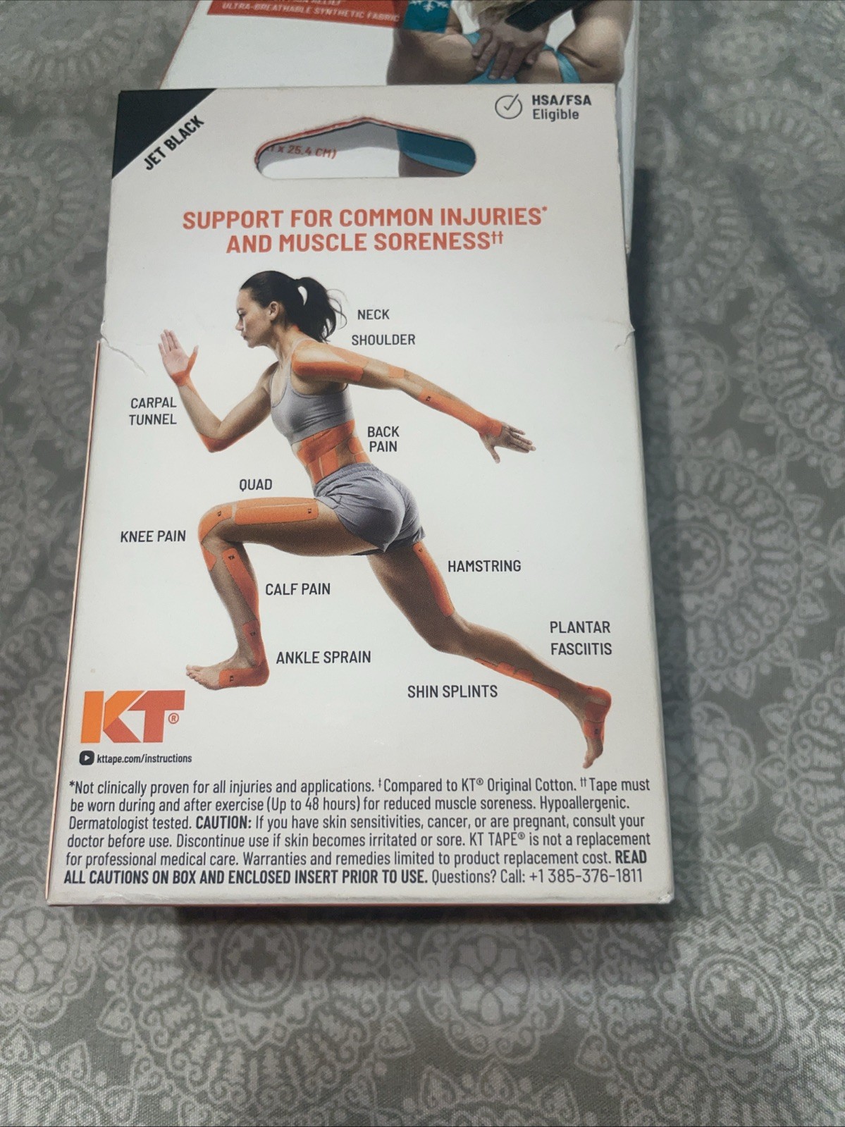 KT Tape Pro Extreme Kinesiology Tape – Jet Black, 20 Stripes