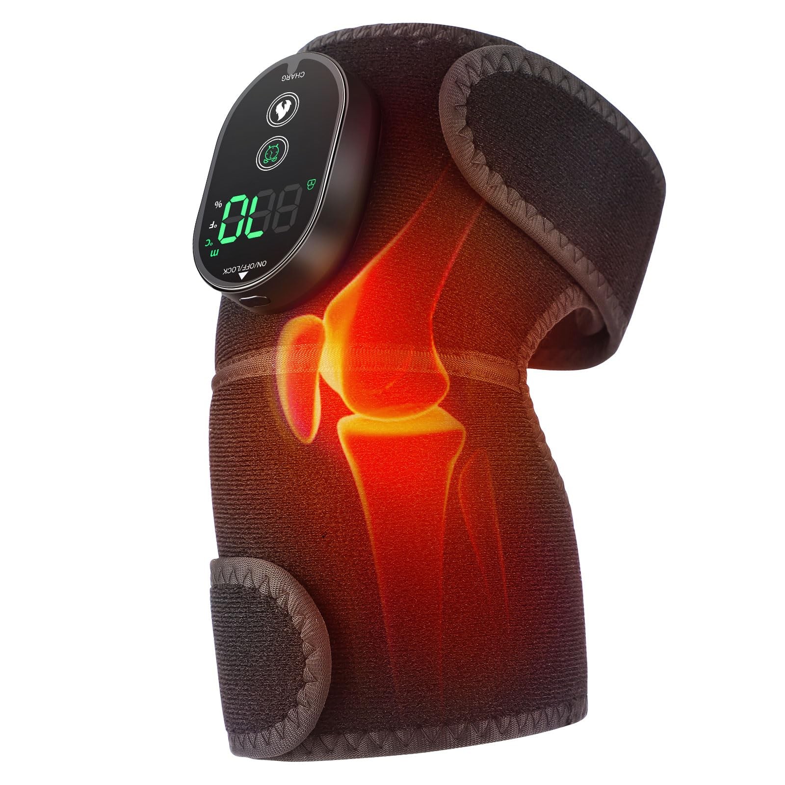 Heated Knee Brace Cordless Heating Pad Multiple Modes Wrap Men Women Seniors