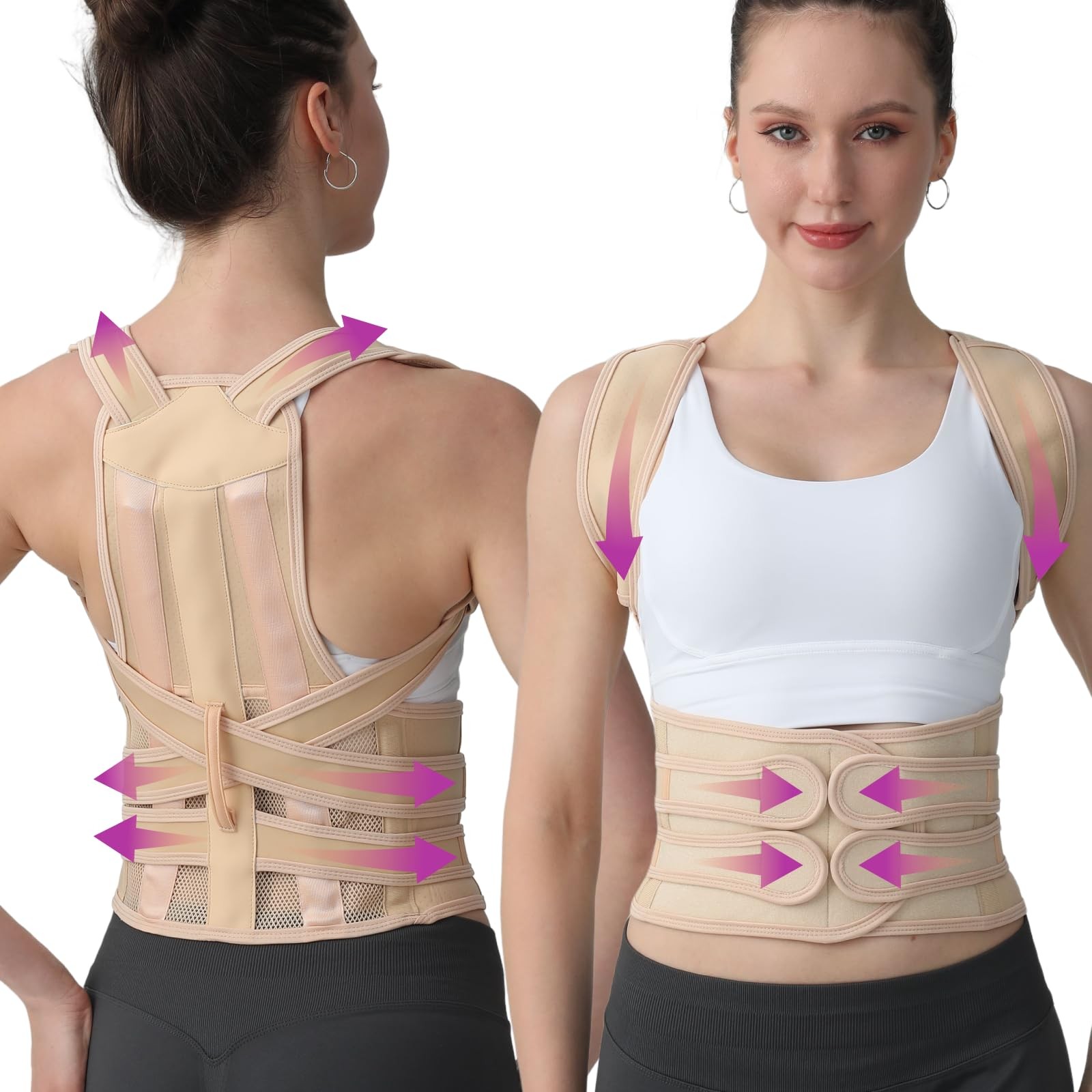 Posture Corrector for Women and Men, Adjustable Shoulder Straightener with Fu…