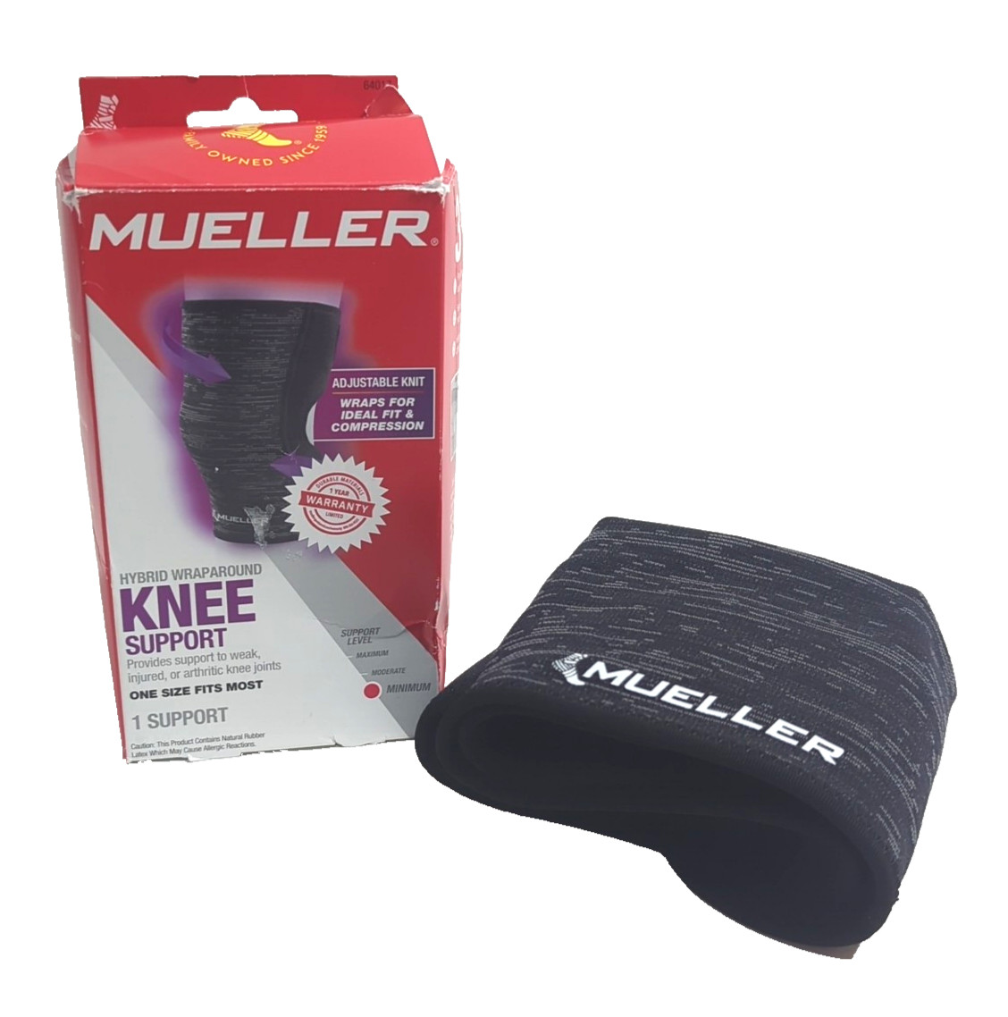 Mueller Hybrid Adjust Wraparound Minimum Knee Support 64017 One Size Ford Most