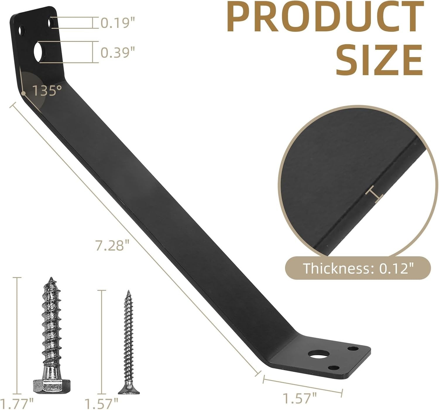 Versatile 4-Piece Black Angle Bracket Set for Furniture and Structual Support