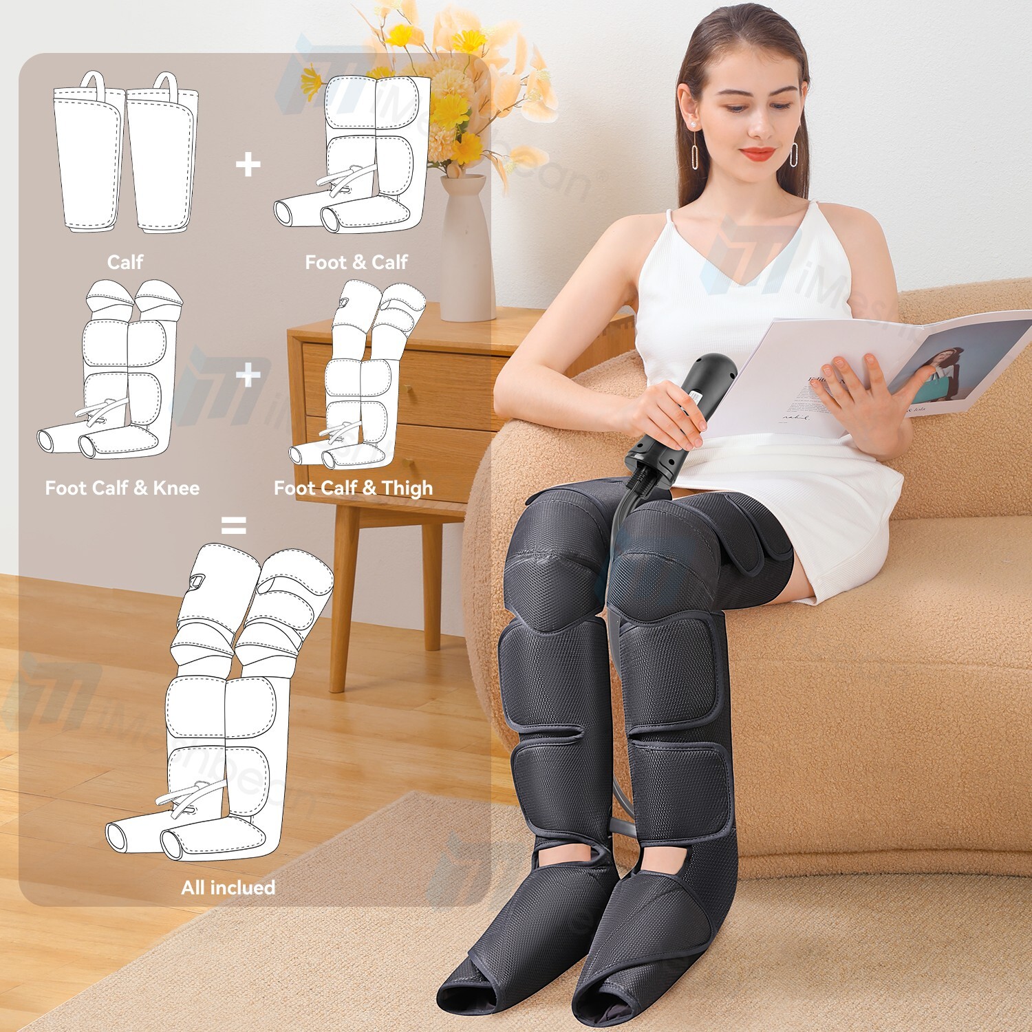 Shiatsu Electric Foot Calf Massager Massage Machine Ankle Leg Kneading Heating
