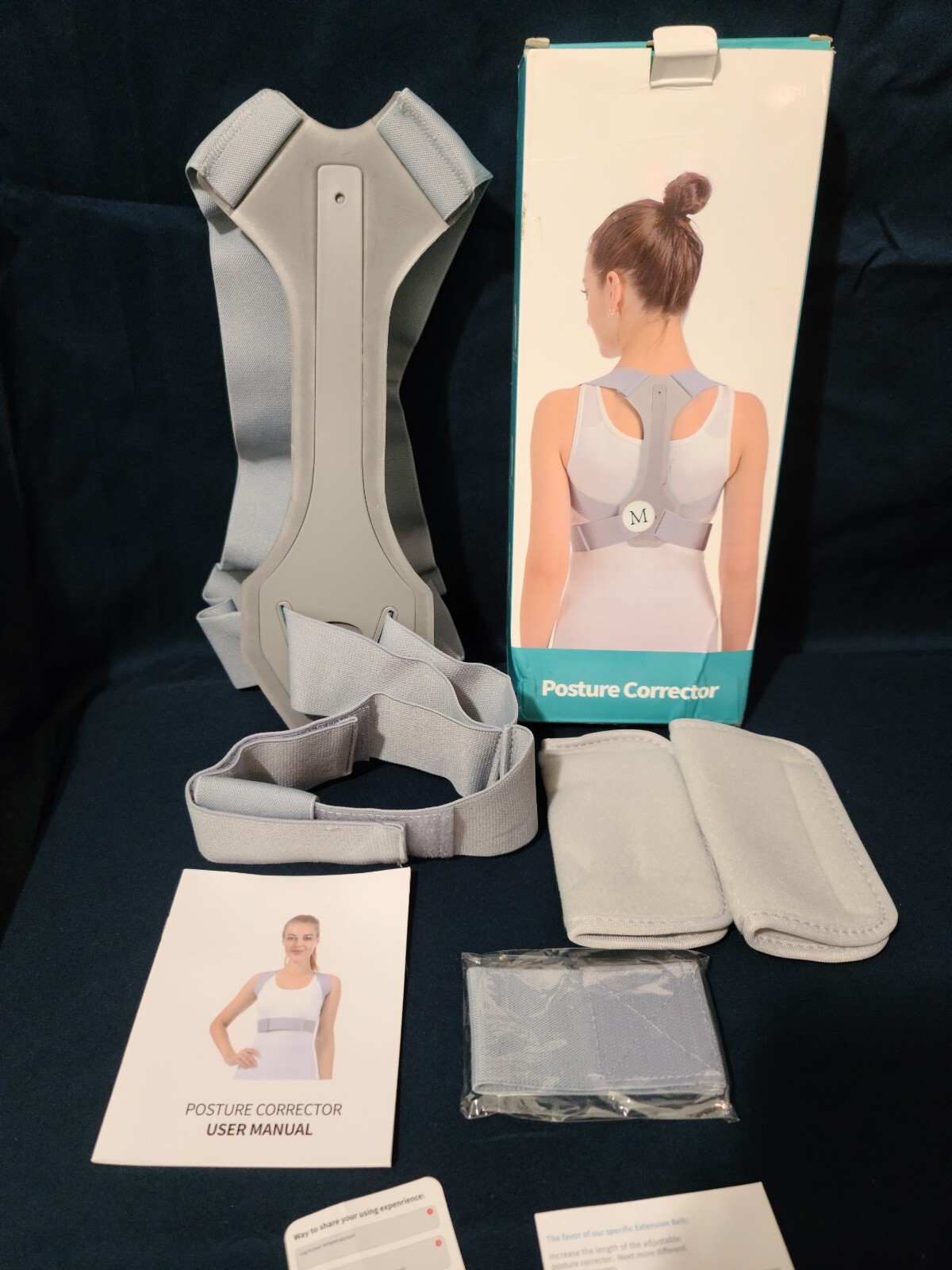 Unbranded Women’s Posture Corrector Medium Lt Gray/Teal Open Box