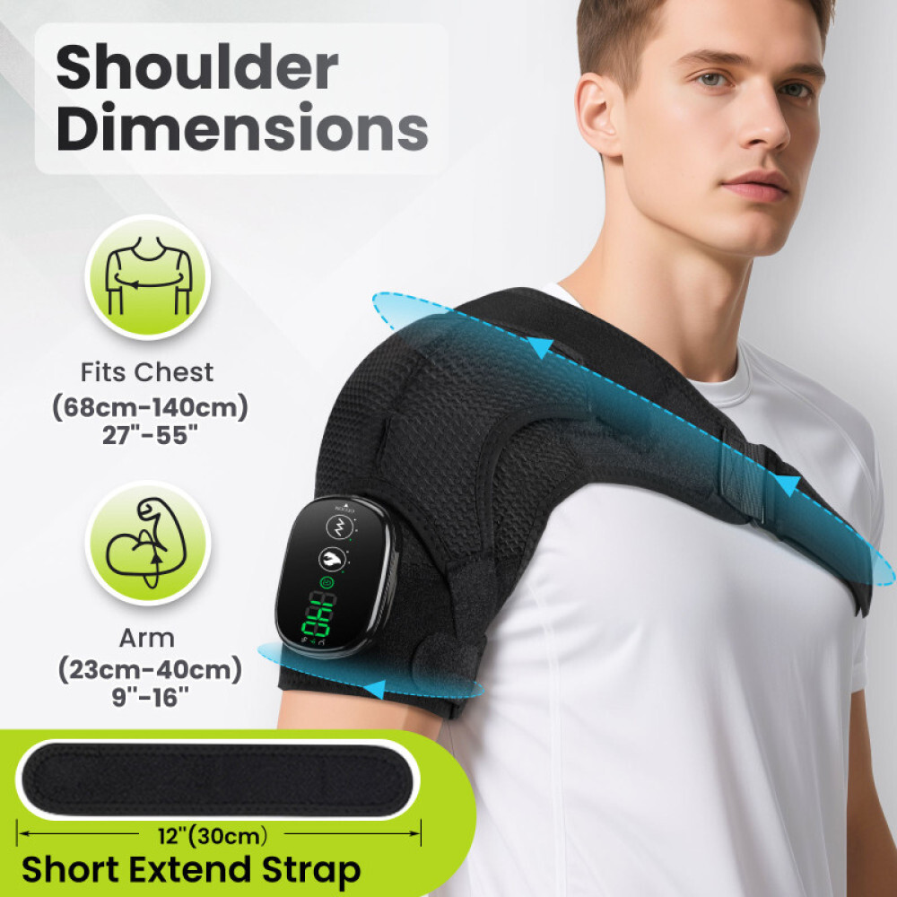 Electric Heated Shoulder Massager Brace Rotator Cuff Support Wrap with Vibration