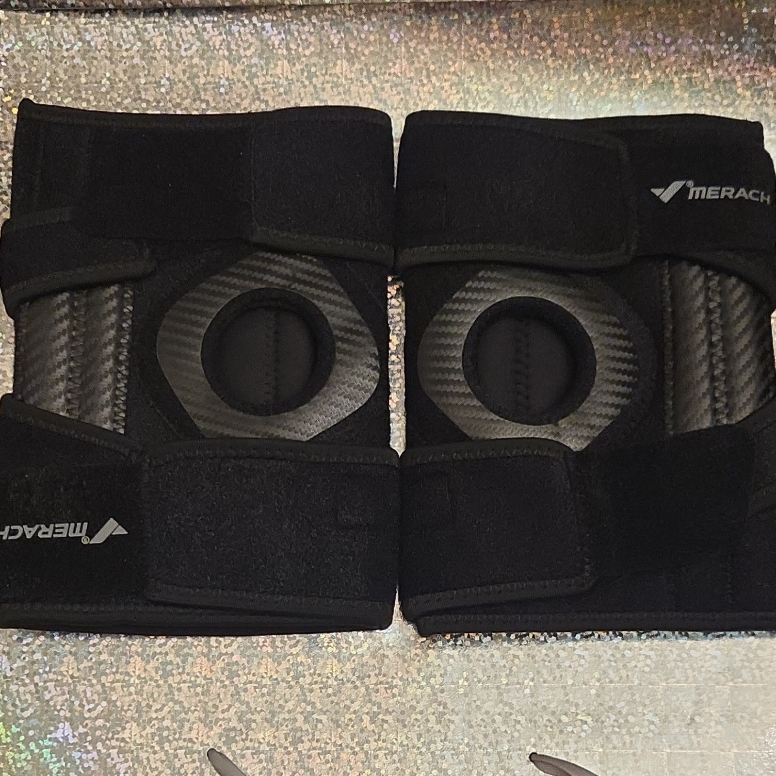 Merach Fitness Knee Brace 2 Pcs New Black