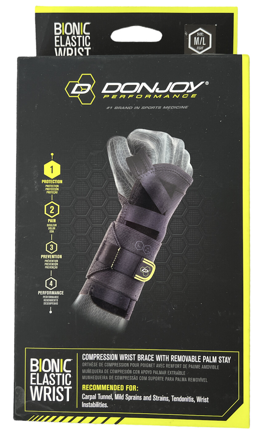 DONJOY PERFORMANCE Bionic ELASTIC WRIST Sz. M/L Right Hand – BLACK