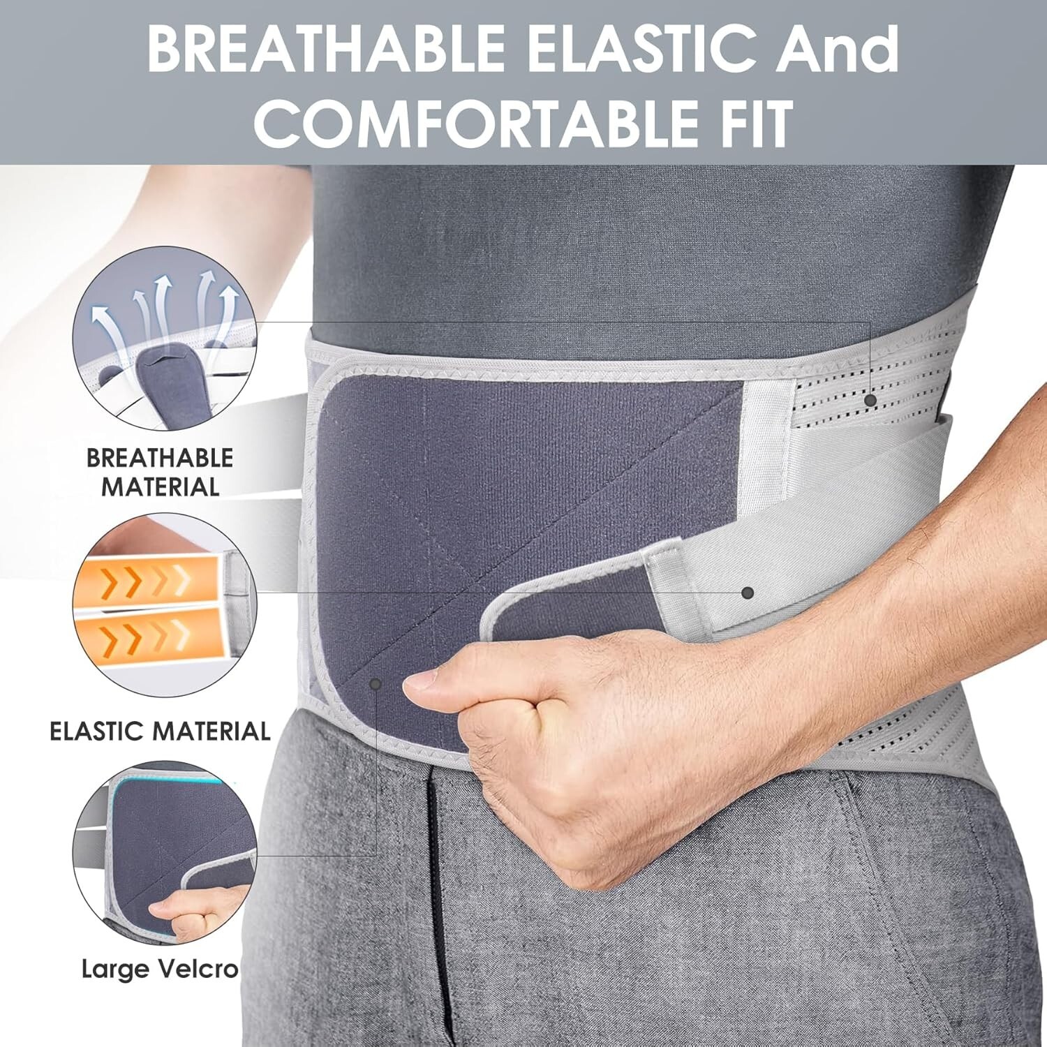 ITA-MED 12″ Abdominal Binder for Men, Adjustable & Breathable Post Surgery Co…