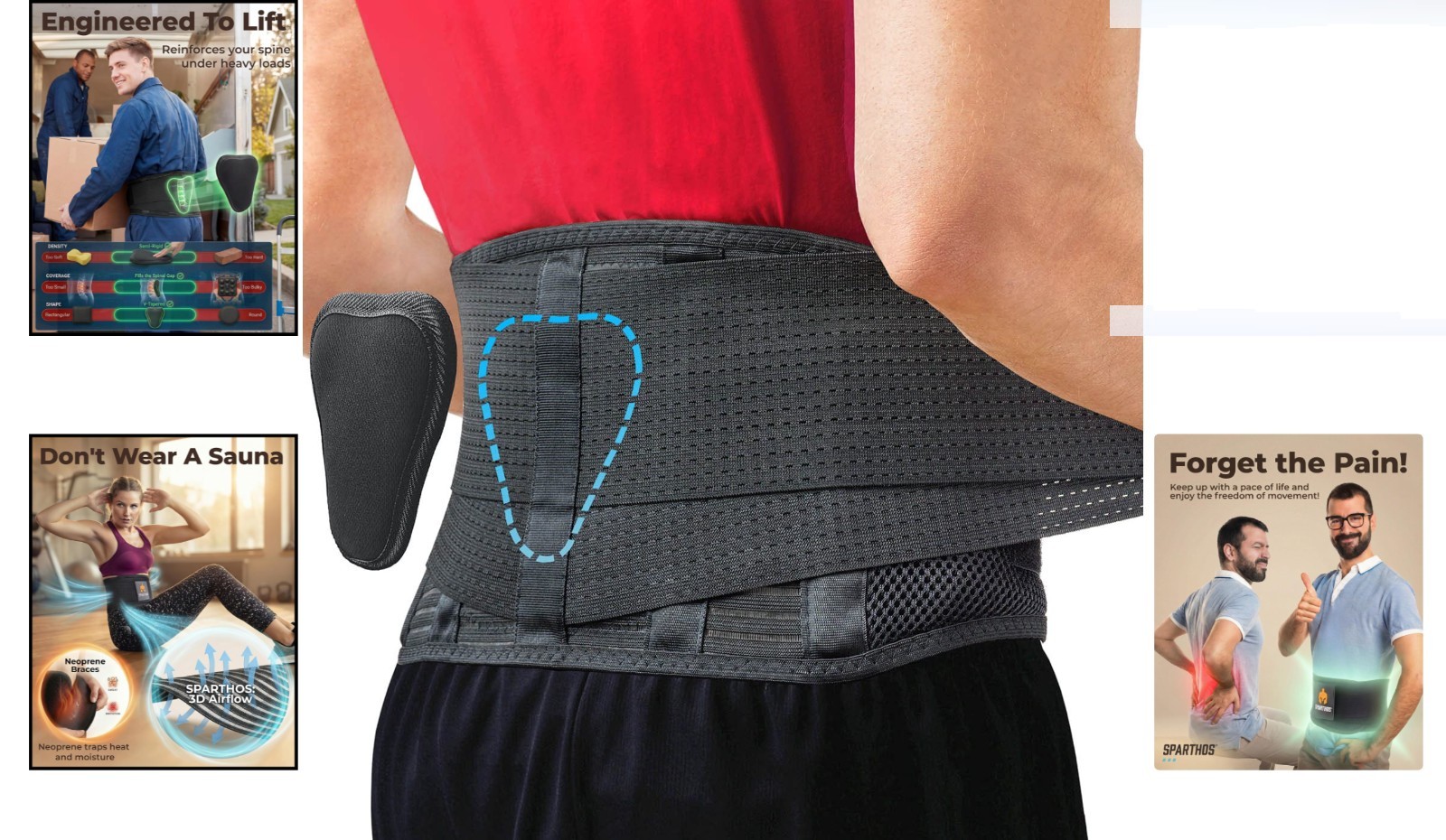 Back Brace for Lower Back Pain Sciatica Herniated Disc Support Large 44-52 in…