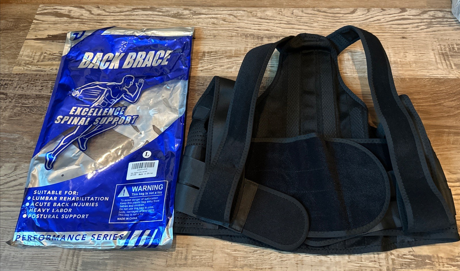 Excellence Back Brace Spinal Support Black M Lumbar Rehab Postural Heavy Injury