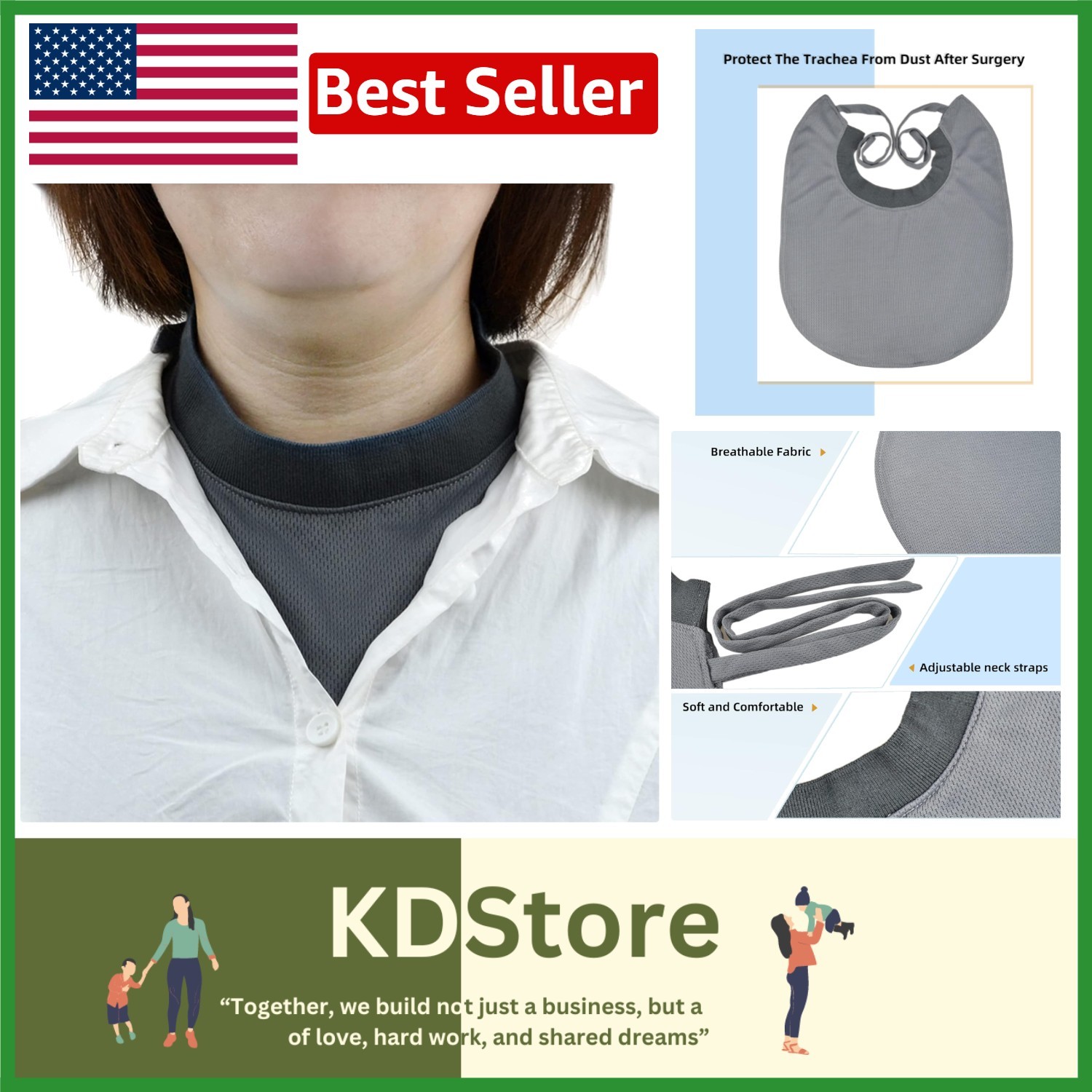 Soft & Warm Tracheostomy Cover – Dust-Proof Stoma Protector for All-Day Comfort