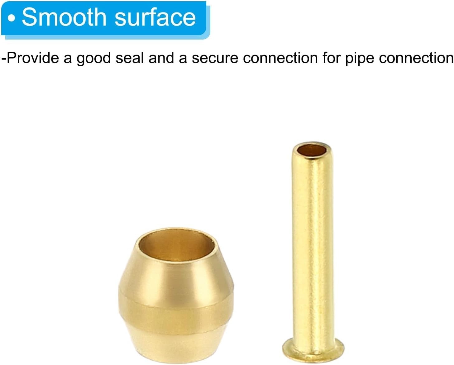 20-Piece Brass Ferrule Set for 1/8 Inch OD Hose Tube – High-Pressure Resistance