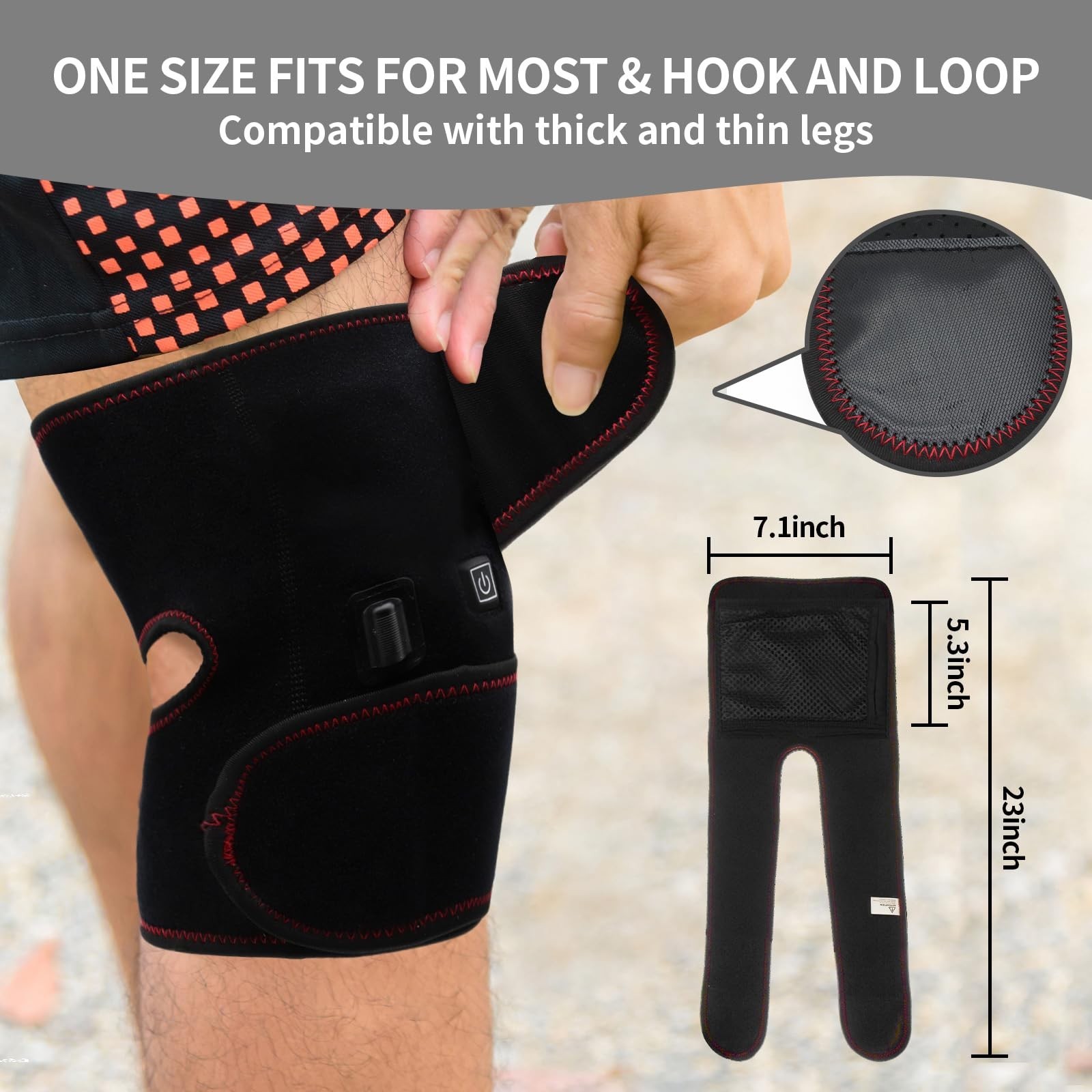 Heated Knee Brace Wrap 3 Adjustable Temperature Thermal Therapy Heated knee p…