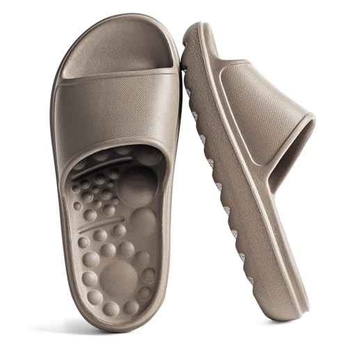 Massage Slides for Men and Women Pillow Slides 10.5-11.5 Women/9-10 Men Brown