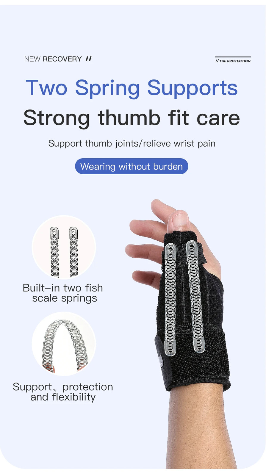 1PC Flexible Splint Wrist Thumb Support Brace for Tendonitis Arthritis