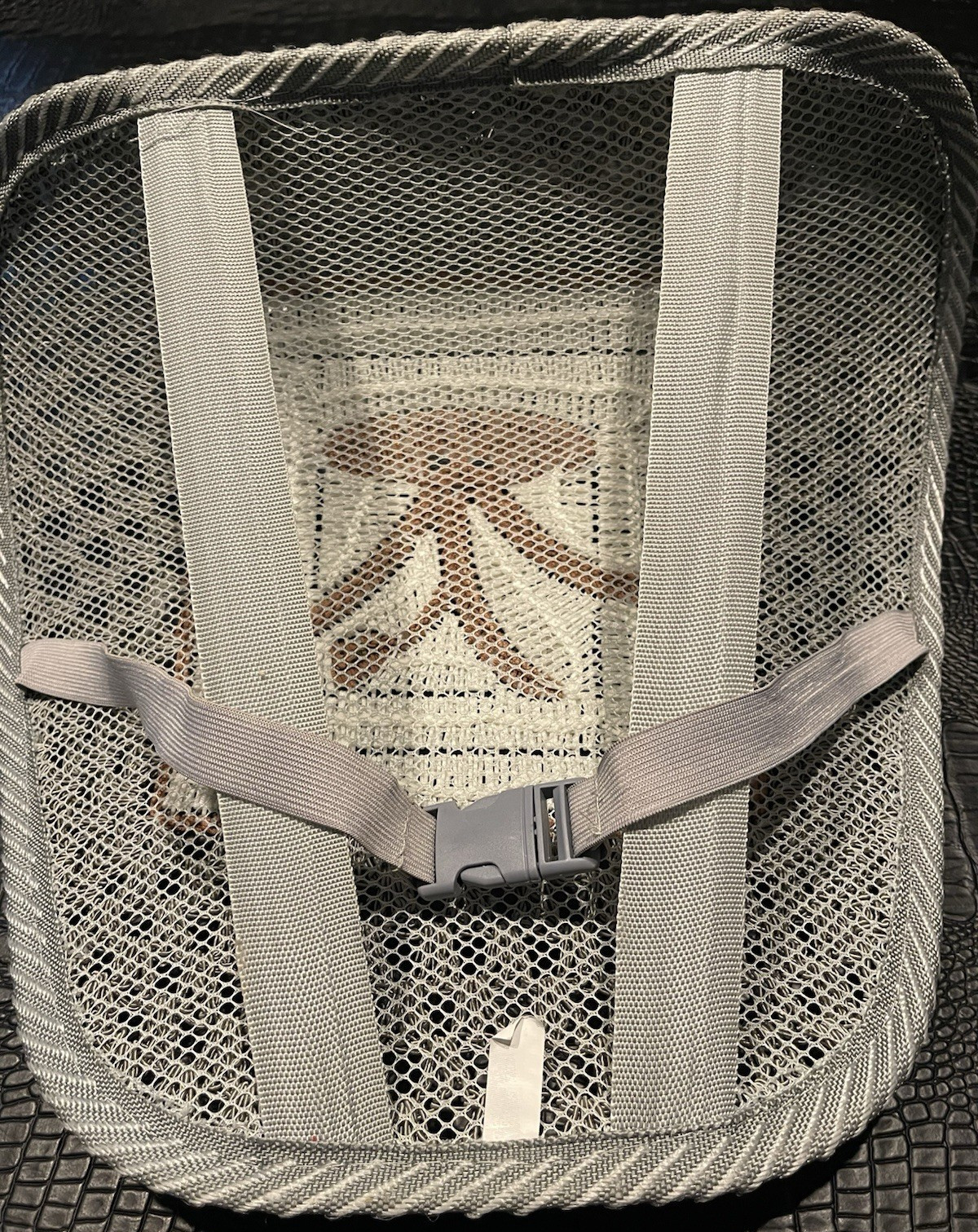 Elegant Mesh Back Support RARE Beige Woven Mesh Floral Back Support Office Car