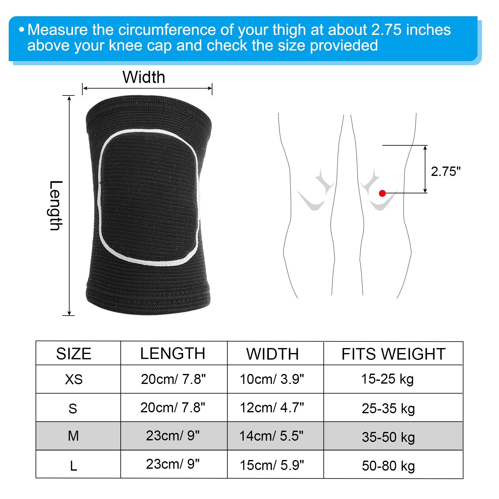 6 Pairs M Dance Knee Pads Volleyball Protective Sponge Brace Black White