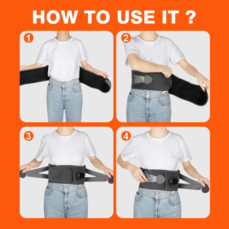 Cordless Massage Belt Electric Heated with Back Support Waist Vibration Massager