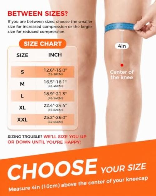 Meniscus Knee Brace for Women and Men, Knee Support with Side Medium Black
