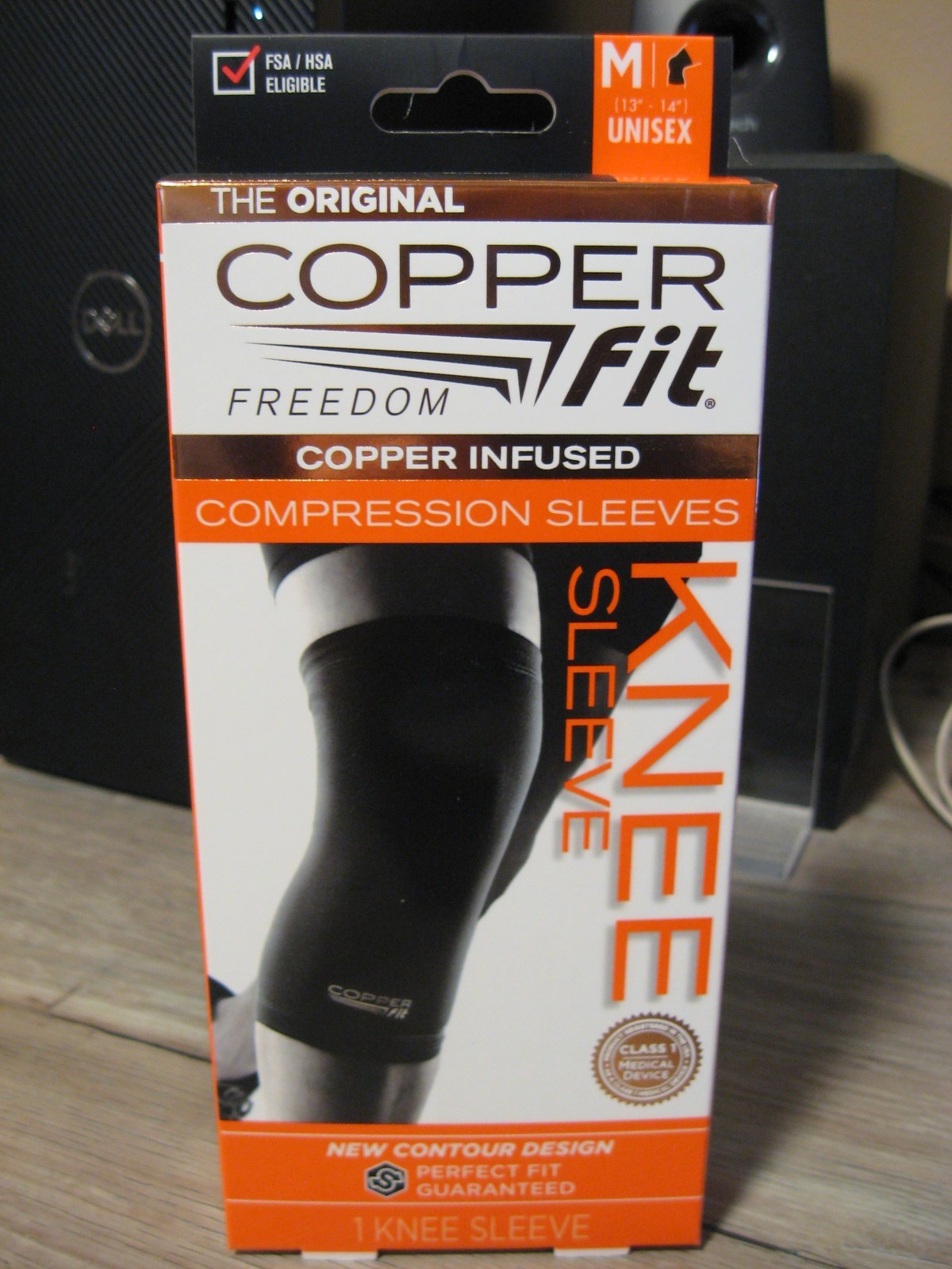 Copper Fit Infused Knee Sleeve – Compression – Black – Unisex Medium 13″ to 14″