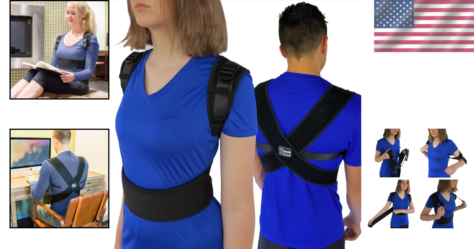 Comfortable Posture Corrector for Men Women, Shoulder Alignment, Back Support