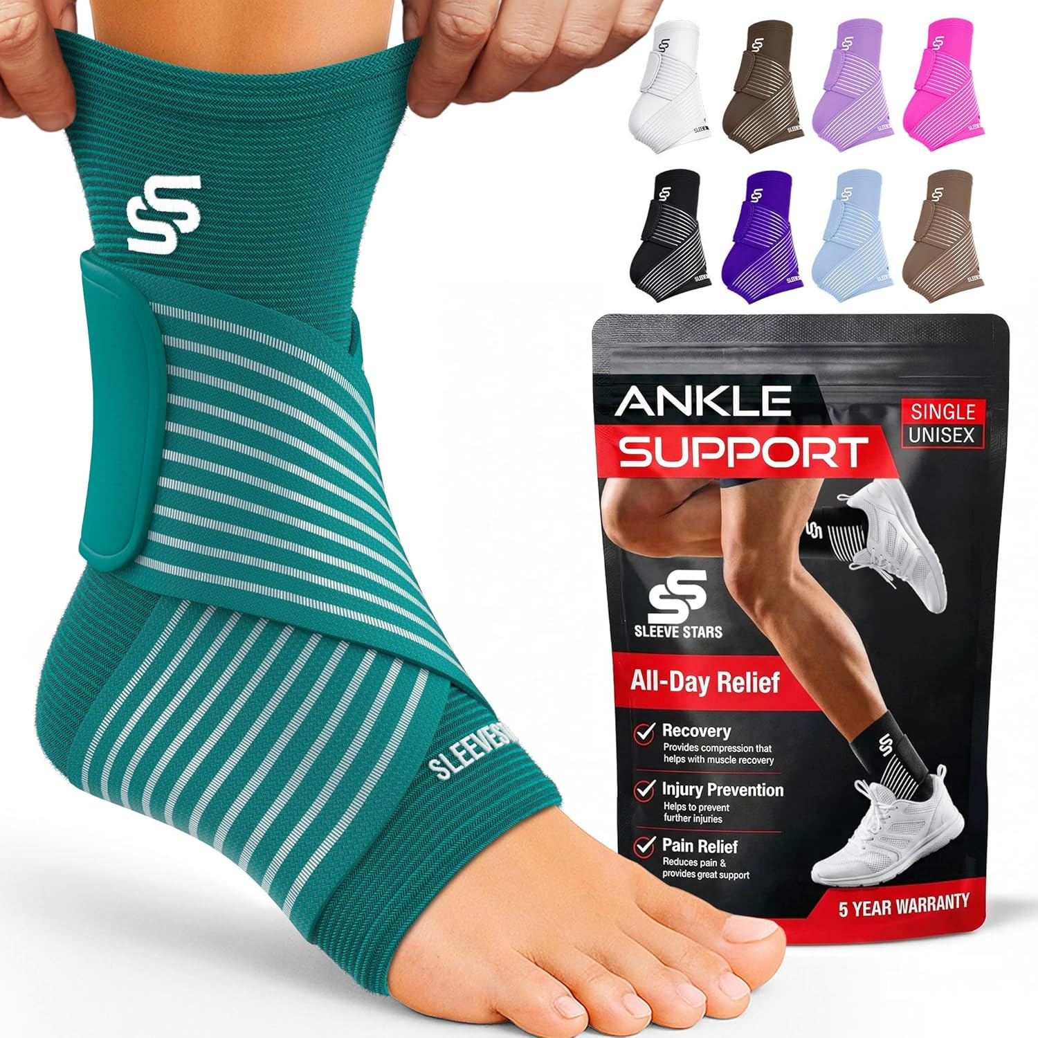 Sleeve Stars Ankle Brace for Women & Men, Ankle Wrap for Sprain, Compression Sle