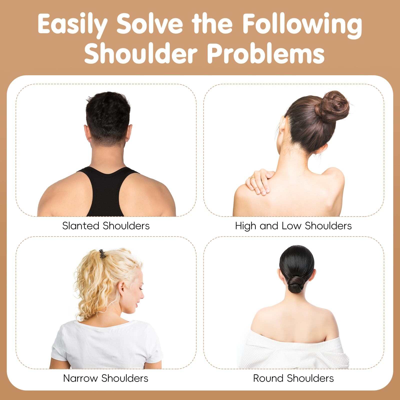 Shoulder Pads for Women, 2 Pair Silicone Shoulder Enhancer Push-up Pads for B…