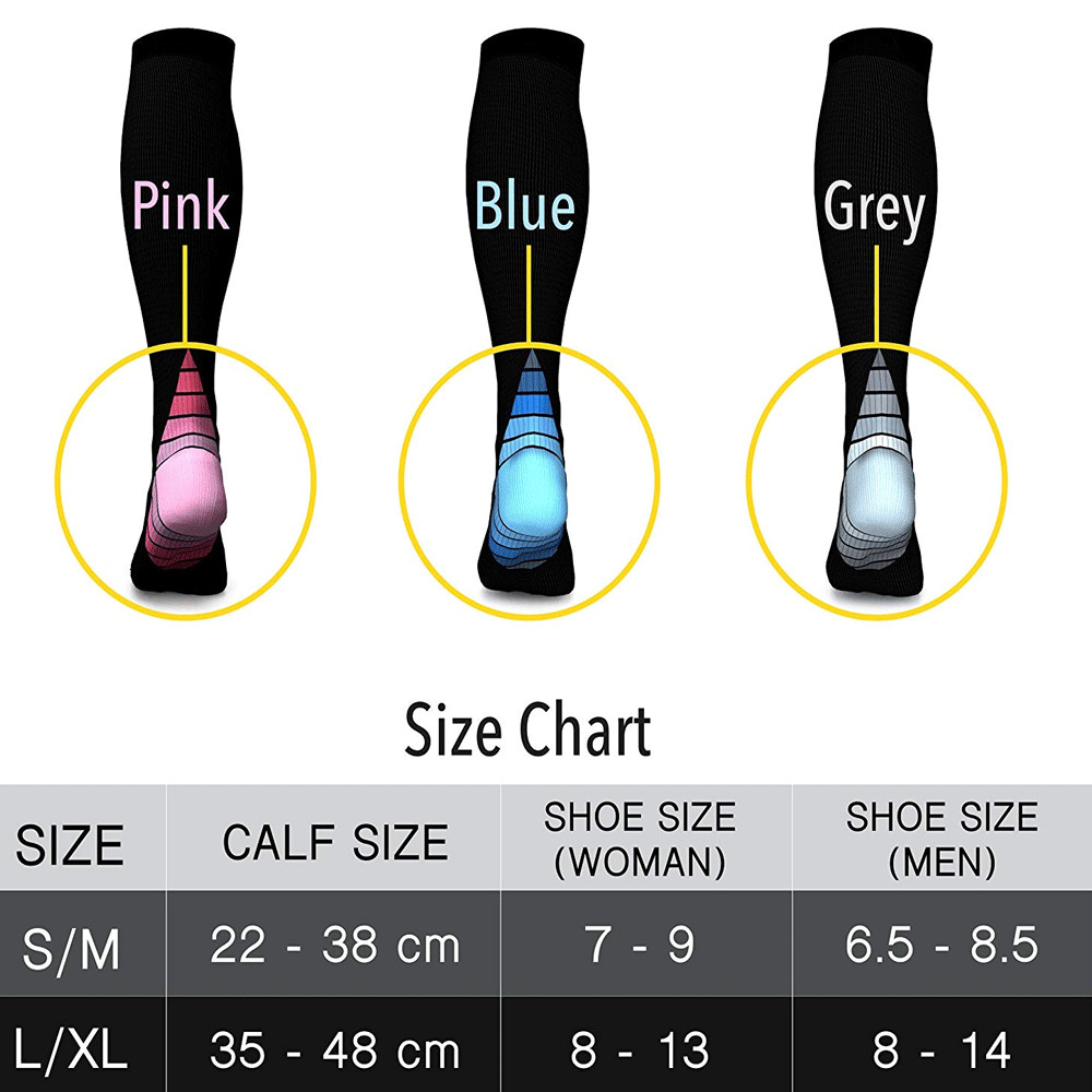 Compression Socks Calf Sleeves Leg Support Brace Anti Fatigue Circulation Unisex
