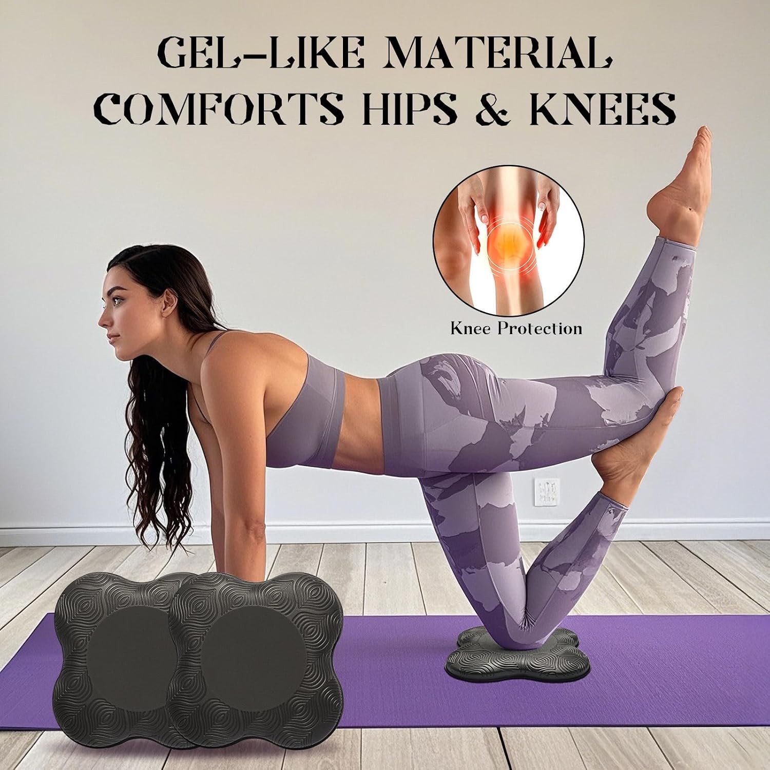 2 Packs Yoga Knee & Elbow Cushions – Extra Thick Foam for Knees, Elbows, Wrists,