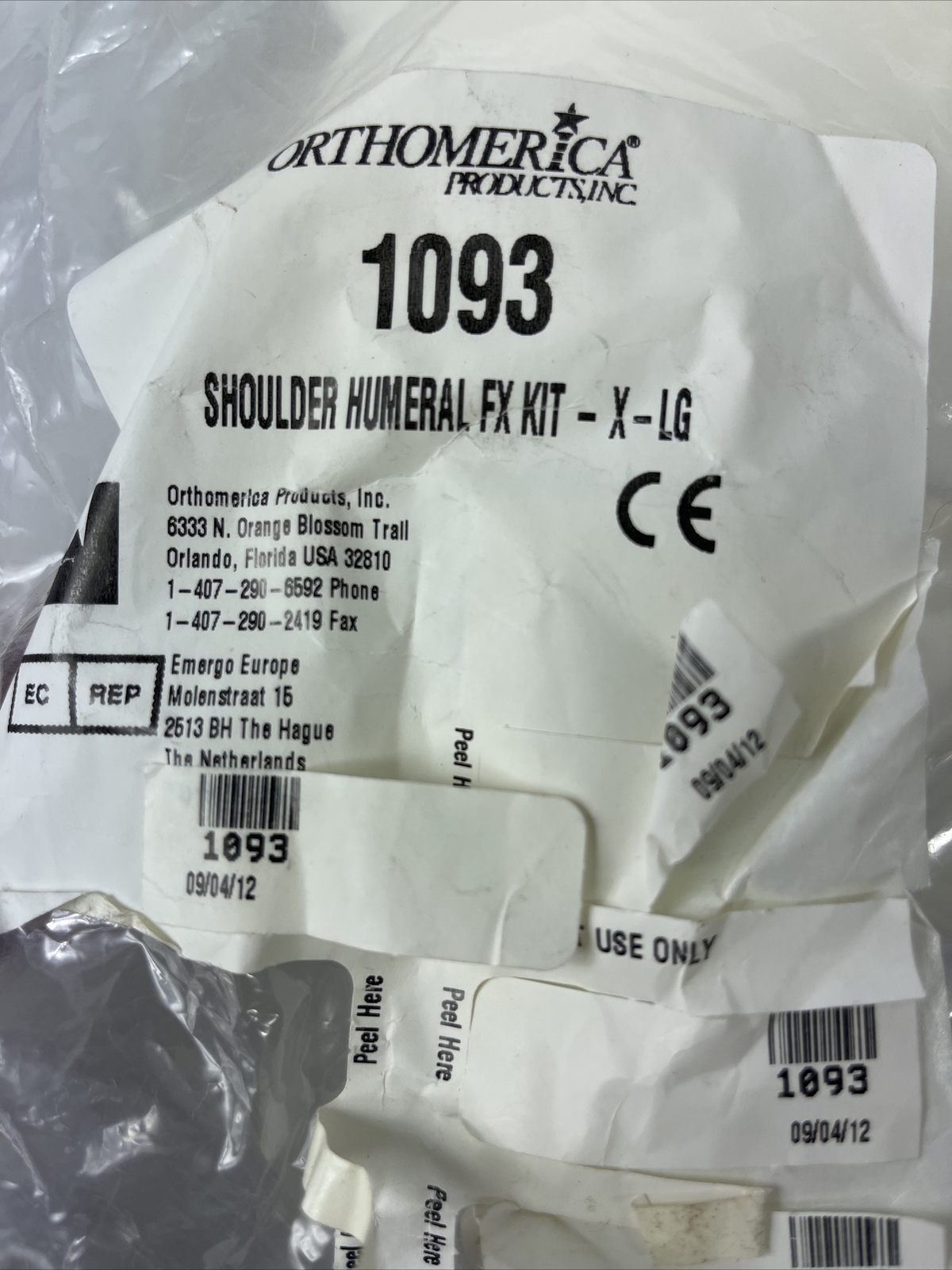 Orthomerica HUMERAL FRACTURE CAST OVER THE SHOULDER BRACE Extra Large 1093